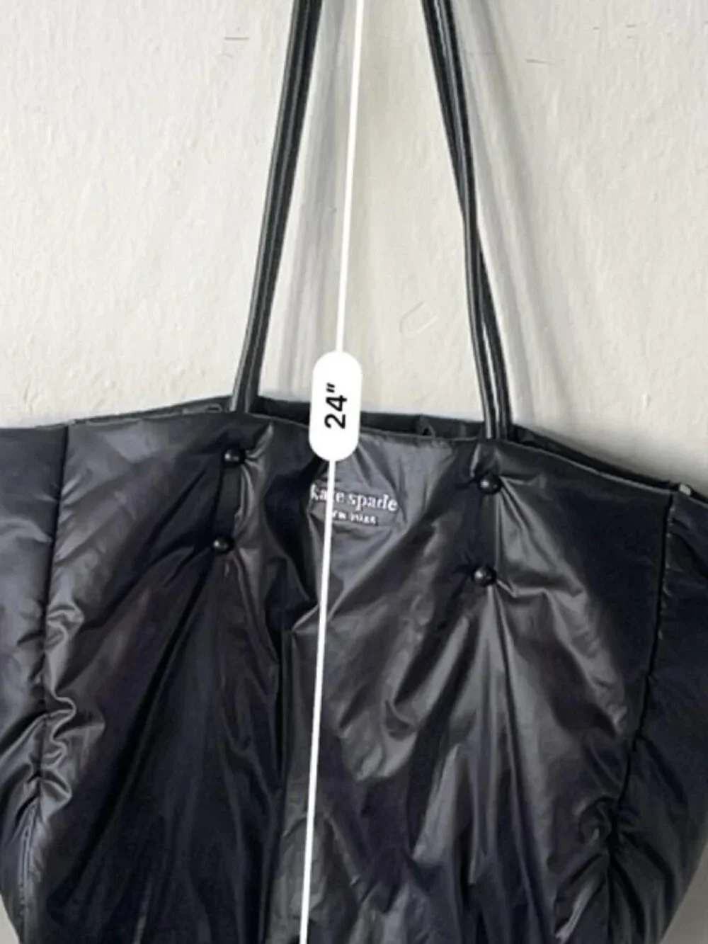 Kate Spade New York Puffer Tote Bag Black Nylon Large
